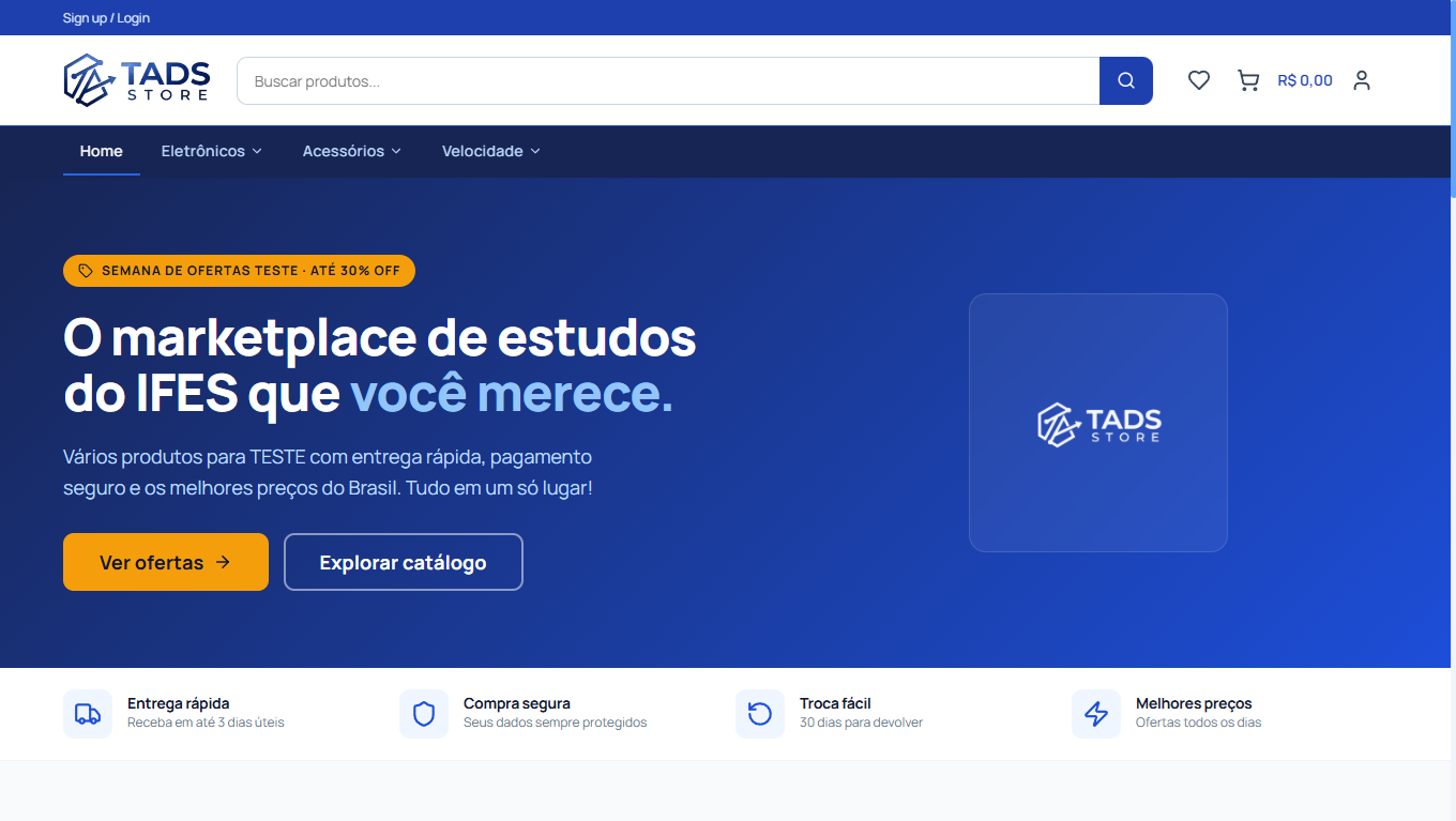 Prévia do TADS Store